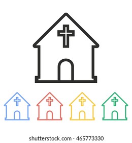 Church vector icon. Illustration isolated on white background for graphic and web design.