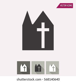 Church vector icon. Illustration isolated for graphic and web design.