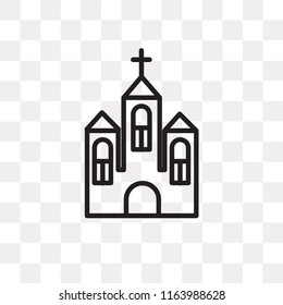 Church vector icon isolated on transparent background, Church logo concept