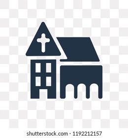 Church vector icon isolated on transparent background, Church transparency concept can be used web and mobile