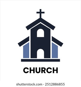 Icono del Vector de la iglesia aislado en el fondo blanco. Ilustración vectorial de la iglesia. Ilustración vectorial para el diseño de la arquitectura religiosa sobre fondo aislado