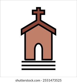 church vector icon line template