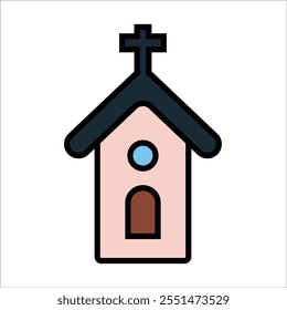 church vector icon line template