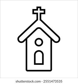 church vector icon line template