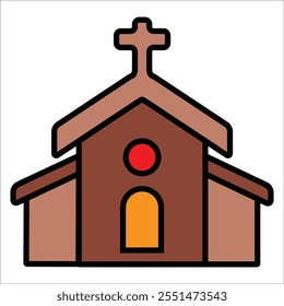 church vector icon line template