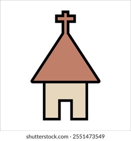 church vector icon line template
