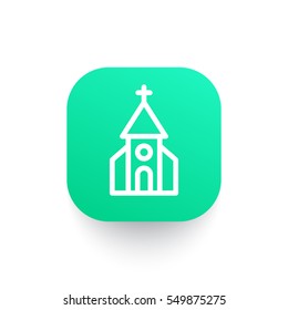 church vector icon in linear style