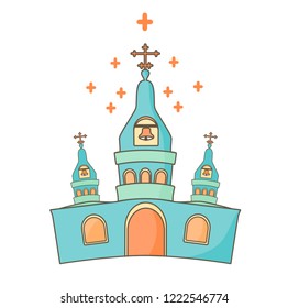 Church vector icon on white background.