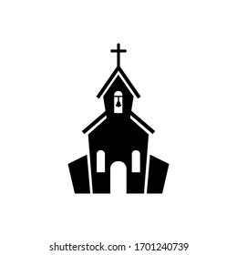 Church vector icon on white in flat style