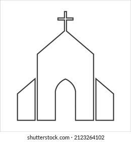 church vector icon on white isolate. Vector