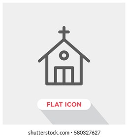 Church vector icon, religion symbol. Modern, simple flat vector illustration for web site or mobile app