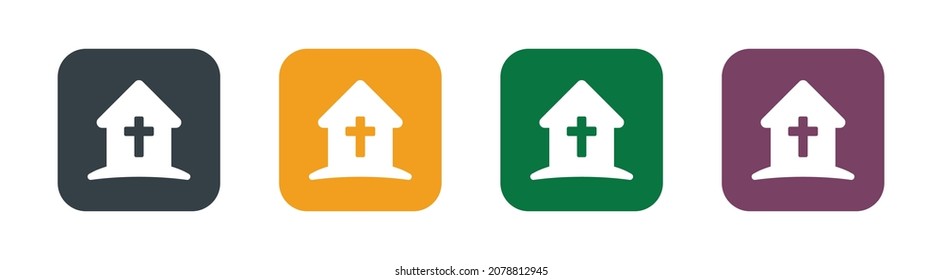 Church vector icon. Religious building symbol illustration