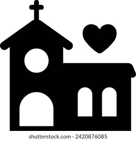 Icono vectorial de la iglesia. Señal de la iglesia.