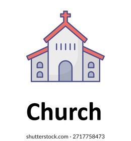Icono del Vector de la iglesia que puede modificar o editar fácilmente
