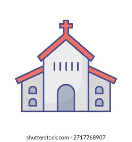 Icono del Vector de la iglesia que puede modificar o editar fácilmente
