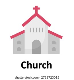 Icono del Vector de la iglesia que puede modificar o editar fácilmente

