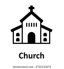 Icono del Vector de la iglesia que puede modificar o editar fácilmente
