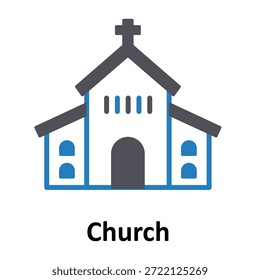 Icono del Vector de la iglesia que puede modificar o editar fácilmente
