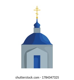 Icono vectorial de la iglesia.Icono vectorial de dibujos animados aislado en la iglesia de fondo blanco.