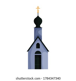Icono vectorial de la iglesia.Icono vectorial de dibujos animados aislado en la iglesia de fondo blanco.