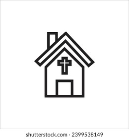 church vector icoon line template