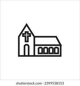 church vector icoon line template