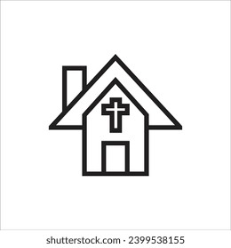 church vector icoon line template