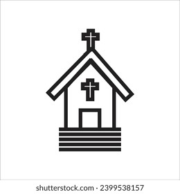 church vector icoon line template