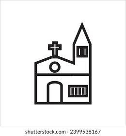 church vector icoon line template