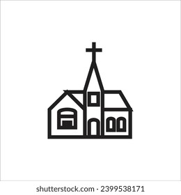 church vector icoon line template