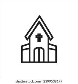 church vector icoon line template