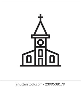 church vector icoon line template