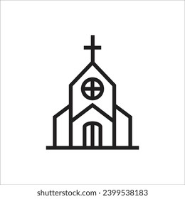 church vector icoon line template