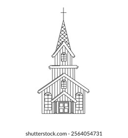 Church Vector Illustration in Doodle style