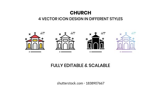 Church Vector illustration icons in different style