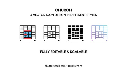 Church Vector illustration icons in different style