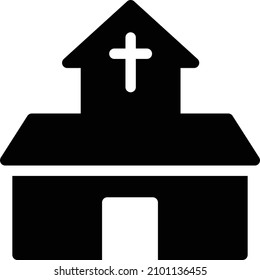 ilustración de la iglesia vectorial sobre un fondo transparente. Símbolos de calidad premium. Icono vector glifos para concepto y diseño gráfico.