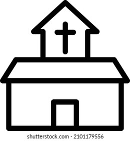 church Vector illustration on a transparent background. Premium quality symbols. Stroke vector icon for concept and graphic design.