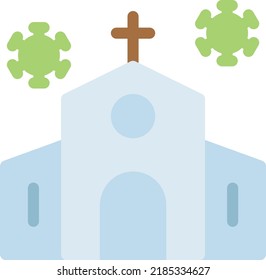 KirchenVektorgrafik auf transparentem Hintergrund. Hochwertige Symbole. Zeilenfarbige Vektorsymbole für Konzept und Grafikdesign. 
