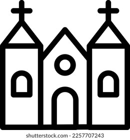 ilustración de la iglesia vectorial sobre un fondo transparente. Símbolos de calidad superior. Iconos vectoriales de línea delgada para el diseño de conceptos y gráficos.