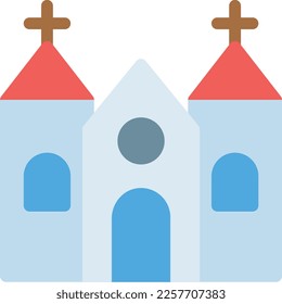 church Vector illustration on a transparent background. Premium quality symmbols. Line Color vector icons for concept and graphic design.