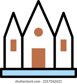 church Vector illustration on a transparent background. Premium quality symmbols. Line Color vector icons for concept and graphic design.