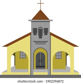 church vector image for logo design and printing. Clip art image.