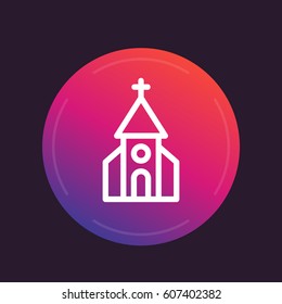 church vector line icon