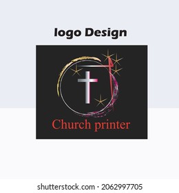 Church vector logo design and background black color design minilimalist.
