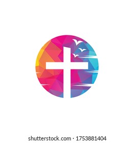 Church vector logo design template. Church and Christian organization logo.