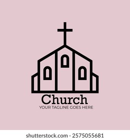 church vector logo design template