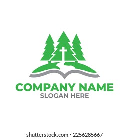 Símbolo gráfico del logotipo vectorial de la iglesia plantilla abstracta