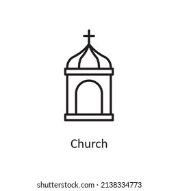 Church vector Outline Icon Design illustration. Easter Symbol on White background EPS 10 File