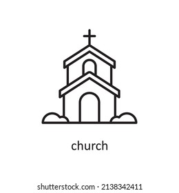 Kirchenvektorgrafik Kontrastbild Design Illustration. Ostersymbol auf weißem Hintergrund EPS10-Datei